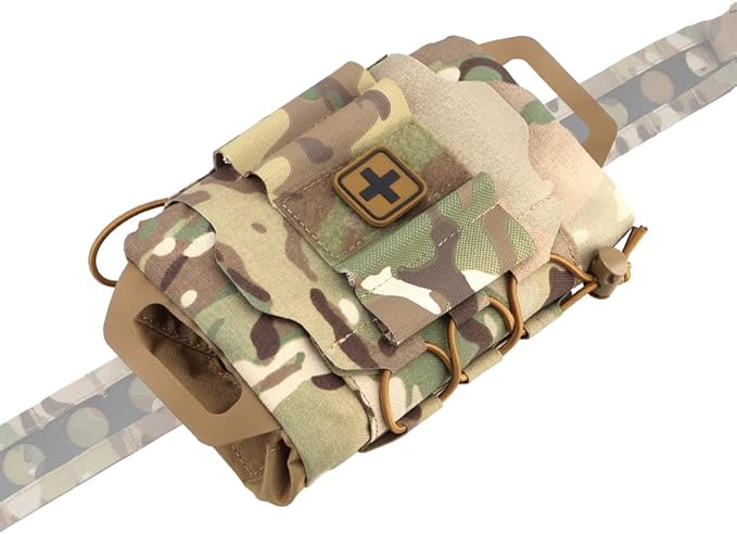 SABADO Rapid/Quick Deploy First Aid Kit Pack Tactical IFAK Pouch Two-Piece System Med Roll Carrier Hypalon Handle Outdoor Sport Hunting Bag