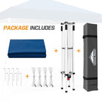 EAGLE PEAK 10x10 Slant Leg Pop-up Canopy Tent Easy One Person Setup Instant Outdoor Beach Canopy Folding Portable Sports Shelter 10x10 Base 8x8 Top (Dark Blue)