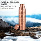 NORMAN JR, Copper Water Bottle 1L - Gift Box of 3, Hammered, an Ayurvedic vessel made of pure copper - helps you drink more water with many health benefits