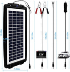 MEGSUN 12 Volt 10W Solar Car Battery Maintainer Trickle Chargers Kits, Portable Waterproof Solar Panel Charging Kit for Car, Boats, RV, Trailer, Camper, Automotive, Motorcycle, Snowmobile. (10W)