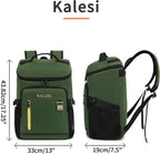 Kalesi Cooler Backpack 36 Cans Lightweight Insulated Backpack Cooler Leak-Proof Travel Camping Lunch Backpack Outdoor Cutlery Backpack for Men and Women