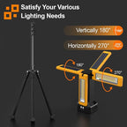 13200mAh Rechargeable Solar Work Light,IPX4 Waterproof with Folding Stand Support and Portable Carrying Bag, 8000 Lumen Stepless Dimmable, 4 Lighting Modes, White/Warm/Warm White (Standard)