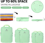 Lightweight Compression Packing Cubes for Suitcases, Compressible Expandable Travel Packing Organizer with Clear Toiletries and Backpack Bag, Travel Essentials for Carry on Luggage 7 Set