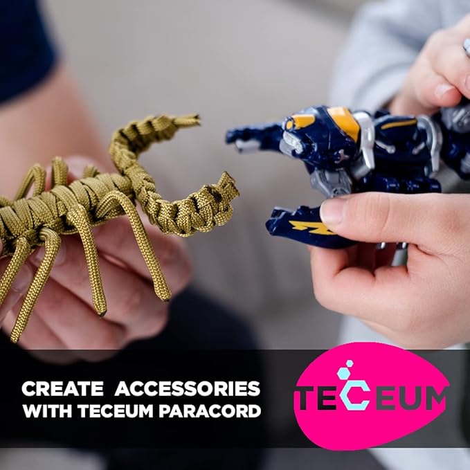 TECEUM 5/32" Paracord Rope 1000 – 1000ft / 200ft / 100ft / 50ft – Tactical Parachute Cord 4mm – 45+ Colors – Nylon String for Survival & Camping Gear – Stripe Cord for Survival – Utility Rope