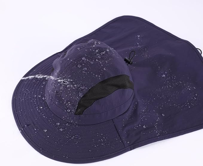 Home Prefer UPF 50+ Sun Hats for Men Women Wide Brim Fishing Hat with Neck Flap UV Protection Sunblock Safari Bucket Hat