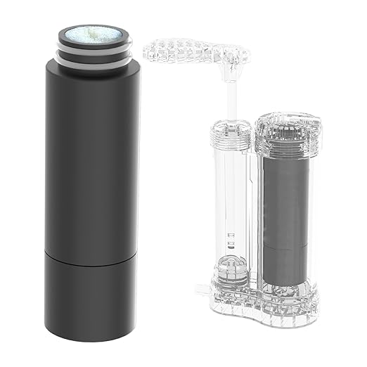 SurviMate Water Purifier Survival Pump，Replacement Cartridge，0.01 Micron 5-Stage Water Purifier System，Hand Pump Water Filter Portable Outdoor Emergency，Camping, Hiking, Backpacking