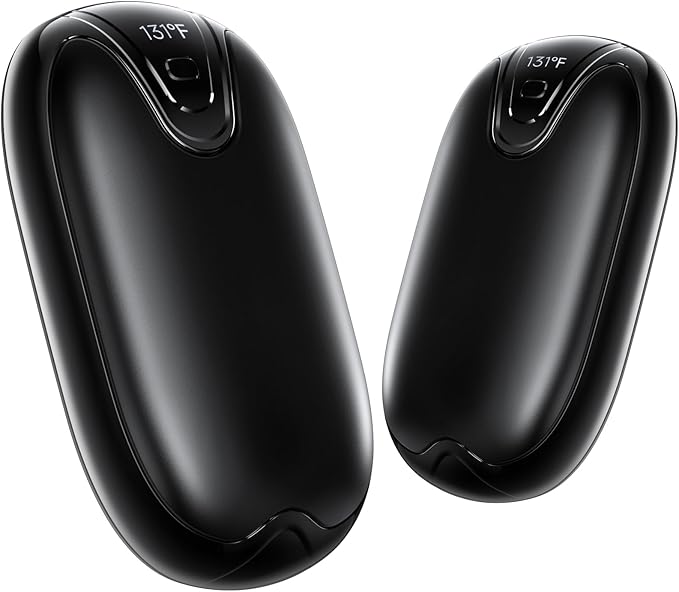 4 Pack Hand Warmers Rechargeable, 3 s Fast Heating USB 2 in 1 Pocket Hand Warmer, 3-Settings Outdoor/Indoor/Camping/Warm Gifts for Women MenKids （Write Black）