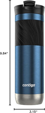 Contigo Byron 2.0 Stainless Steel Travel mug with Snapseal Lid and Grip, 24oz, Blueberry, BPA Free and Leak Proof