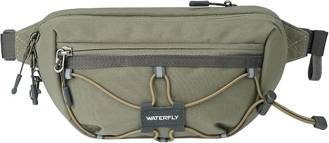 WATERFLY Lightweight Small Fanny Pack: 1.5L Mini Slim Crossbody Waist Belt Hip Bag with RFID Blocking, Anti-Theft & Water Resistant Pouch for Women Men Travel Hiking Running Walking EDC