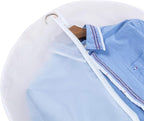 MsKitchen 12 Pack Shirt Garment Bags (24x36") - Dustproof Short Suit Covers - Durable PEVA Closet Bags with Sturdy Zipper for Blouses, Jackets, Sweaters & T-Shirts (Translucent)