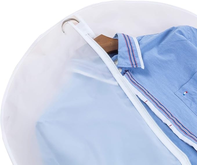 Mskitchen Garment Bags for Hanging Clothes, Clear Plastic Closet Storage Covers with Cedar Balls, 24" x 43"/54”, 6 Pack