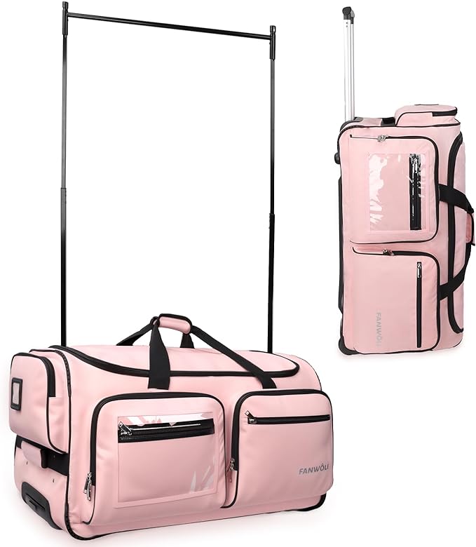 Fanwoli 28" Dance Bag with Garment Rack | Ultra-Light Collection| More Lightweight & Wear-Resistant| Ideal Competition Duffle Bag for Dancers Livestreamer Athletes