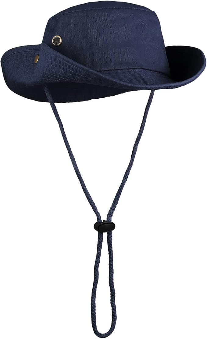 Wide Brim Hiking Fishing Safari Boonie Bucket Hats 100% Cotton UV Sun Protection for Men Women Outdoor Activities