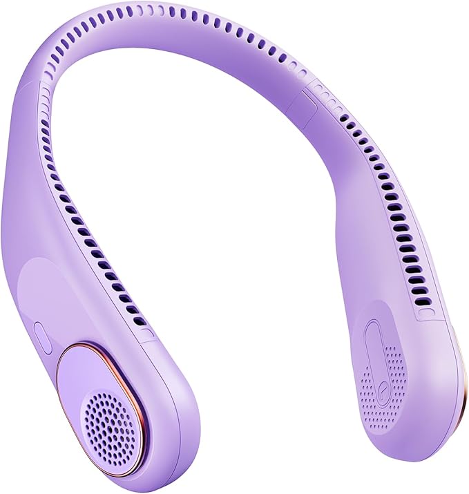 SWEETFULL Portable Neck Fan 360° Cooling Bladeless Personal Fan | No Hair Twisting - 4000mAh USB Rechargeable Wearable Fan for Travel, Birthday Gifts for Men, Women, Mom, and Dad