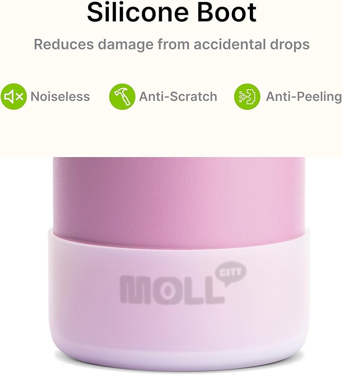 Insulated Water Bottle-22 oz Stainless Steel Double Wall Vacuum Sports Water Bottle with Spout Lid-Metal Leak Proof Travel Water Flask for Girls (Purple Pink)