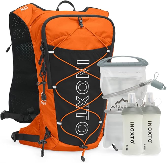 INOXTO Hydration Pack Backpack ，Water Backpack with 2L Leakproof Water Bladder, Running Hydration Vest for Man, Daypack for Cycling Motocross Climbing Trail Running