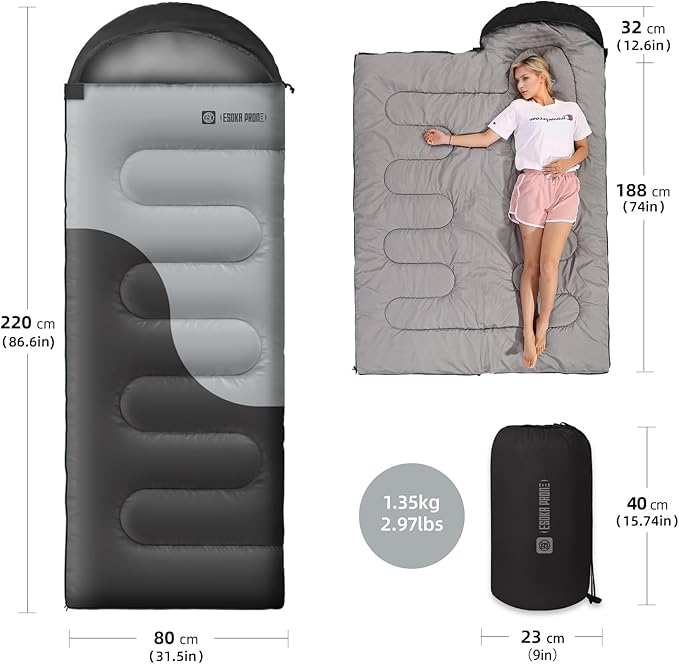 Sleeping Bags for Adults&Kids,Lightweight Waterproof Warm Weather Sleeping Bag,Compact Portable Sleeping Bag for Camping,Essentials Gear for Camping Hiking Outdoor Travel