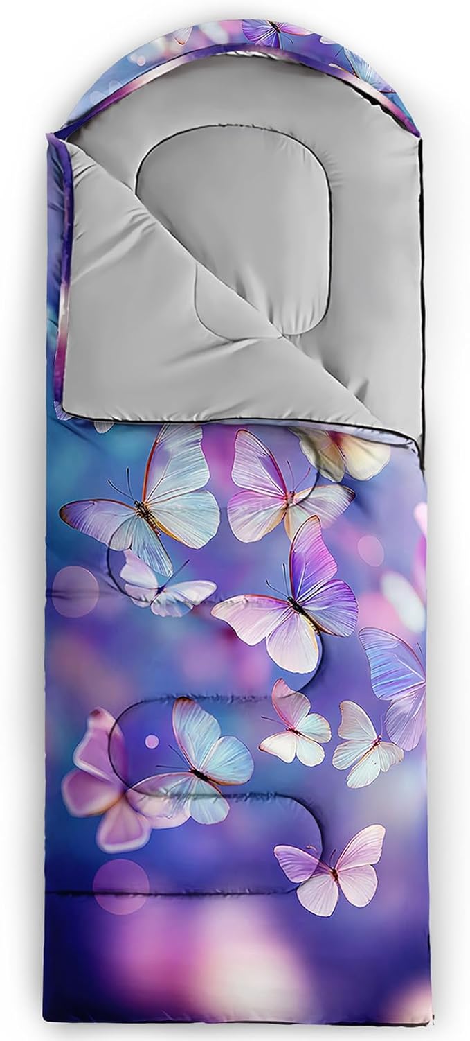 QOOMO Animals Camping Sleeping Bags,3 Season Warm & Cool Weather,Lightweight,Waterproof Sleeping Bags for Adults & Kids,Traveling,and Outdoors,Camping Gear Equipment