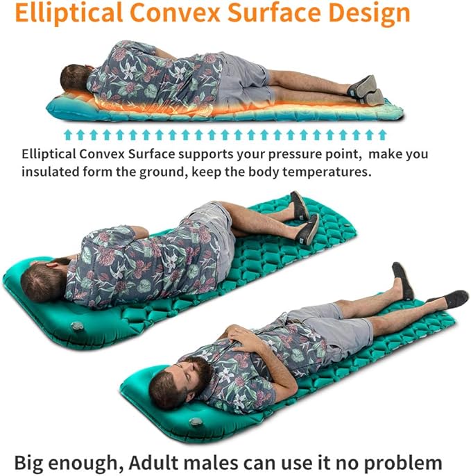 Star Smart Sleeping Pad for Camping Inflatable Backpacking Pad with Pillow, Ultralight Durable Camping Mattress,Hiking Air Mat,Camp Sleep Pad for Hiking Traveling & Outdoor Activities