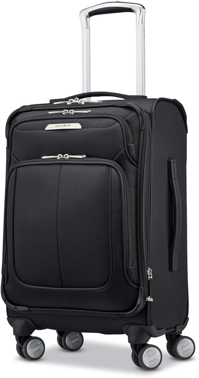 Samsonite Solyte DLX Softside Expandable Luggage with Spinner Wheels, Midnight Black, Carry-On 20-Inch