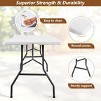 FDW Folding Half Portable Foldable Table for Parties Backyard Events (White, 6 FT 70 * 29) (White, 8 FT)