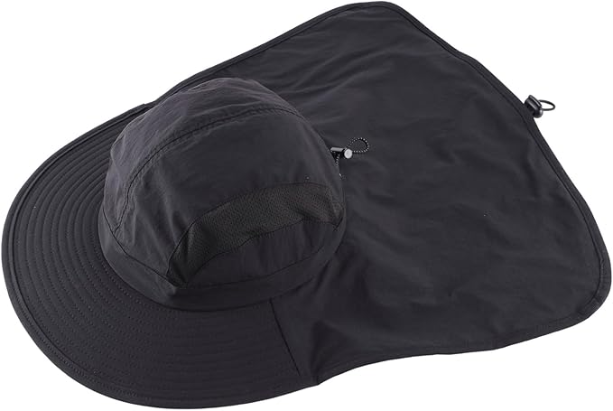 Home Prefer UPF 50+ Sun Hats for Men Women Wide Brim Fishing Hat with Neck Flap UV Protection Sunblock Safari Bucket Hat
