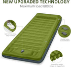 Double Sleeping Pad Camping, Self Inflating 6'' Extra-Thick 2 Person Pillow Built-in Foot Pump Waterproof Inflatable Sleeping Mat Backpacking, Tent, Hiking, Portable Camping Pad