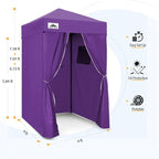 EAGLE PEAK Flex Compact 4x4 Pop-up Canopy Changing Room, Portable Dressing Room, Privacy Changing Tent for Indoor Fashion Photoshoots, Camping, or Pool, Purple