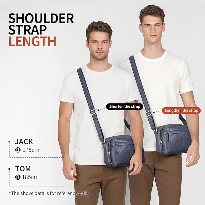 Augus Men's Leather Messenger Bag Shoulder Crossbody Backpack Bags Purse for Women Vintage Anti-Theft Waterproof Casual