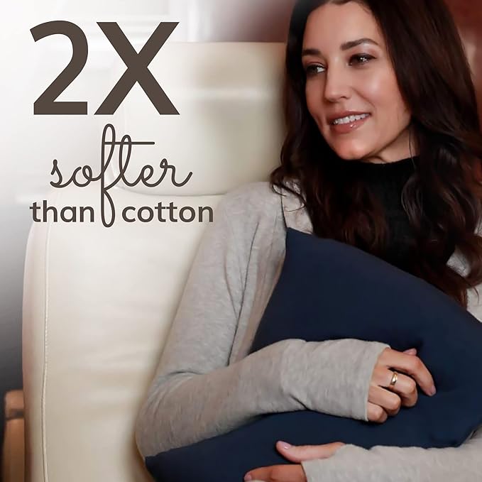 Happyluxe Odyssey Travel Pillow for Long Flights - Soft, Small, Alternative to Down and Memory Foam. 17 x 13in - Made in The USA, Navy Blue Airplane Pillow for Adults Sleeping, Camping or Nap