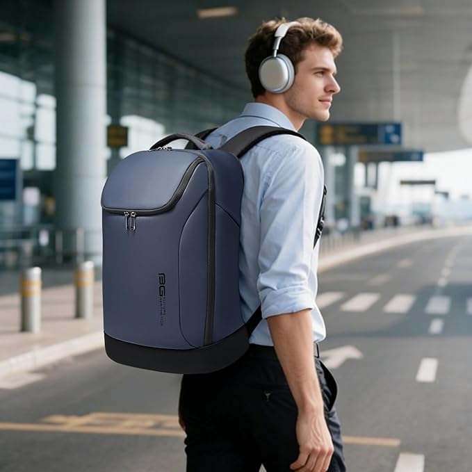 FUTURE AESTHETICS Business Smart Backpack Waterproof for women,men,Fight Approved Durable Backpack suitable as overnight and travel backpack (Blue)