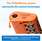 Forge TSA Approved Luggage Locks 4 Digit Combination TSA Travel Locks with TSA008, Open Alert Indicator, Zinc Alloy Body for Luggage, Suitcase, Backpack, and More. Orange 2 Locks.
