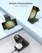 Wireless Charger for Samsung - NANAMI 3 in 1 Charging Station for Multiple Devices, Fast Charger Stand for Galaxy S25 S24 S23 Ultra S22 S21 Z Flip Fold 4,Galaxy Watch 6/5/5 Pro/4/3, Galaxy Buds 2 Pro