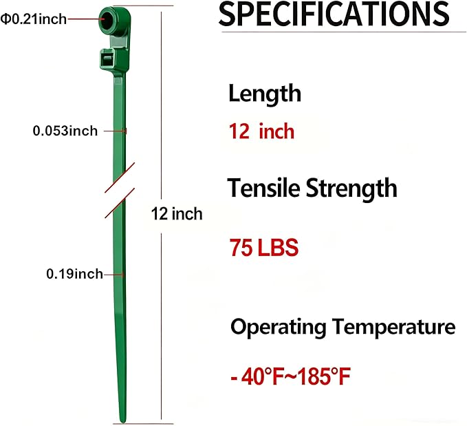 200 PCS 12 inch Green Zip Ties with Screw Hole 70lbs Mountable head Cable Ties Straps Multipurpose Heavy Duty Nylon Cable Zip Ties with Screw Mounting Hole