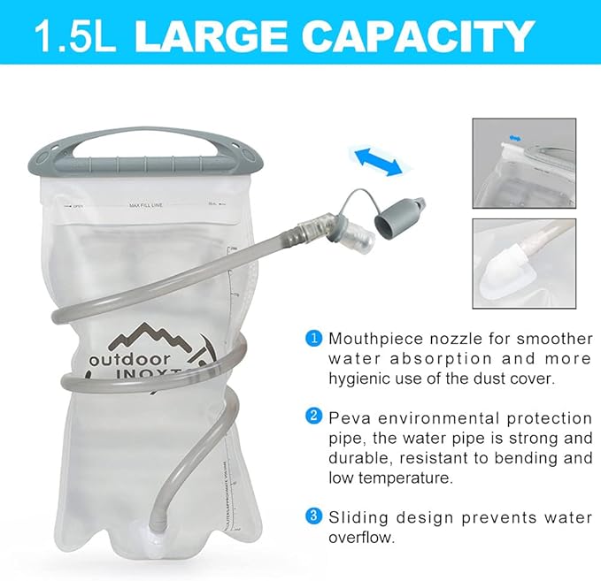 INOXTO Running Hydration Vest Backpack,Lightweight Insulated Pack with 1.5L Water Bladder Bag Daypack for Hiking Trail Running Cycling Race Marathon for Women Men