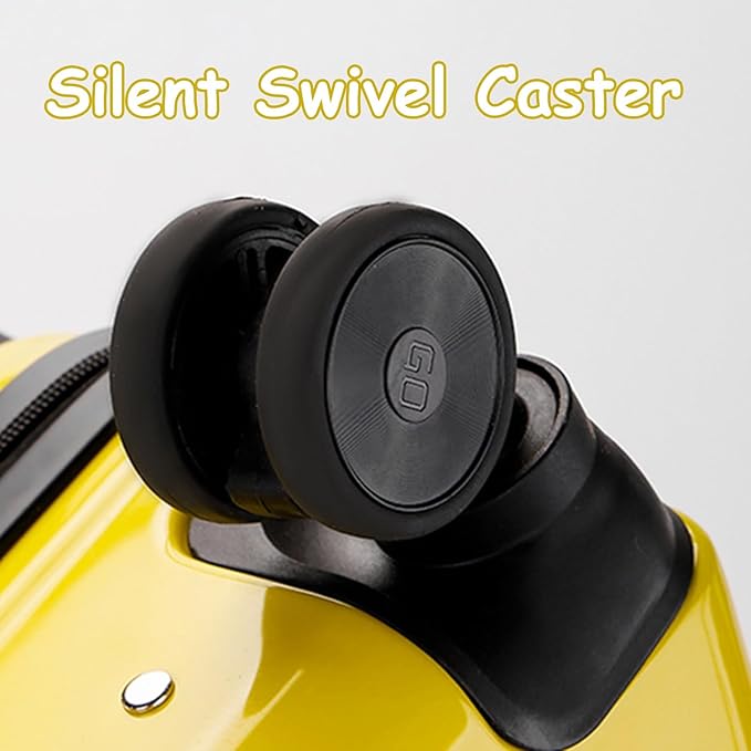 Kids Ride On Suitcase with Wheels, Scooter Luggage for Toddlers Travel, Durable Children's Suitcase for Boys & Girls Ages 2-15 Years Yellow