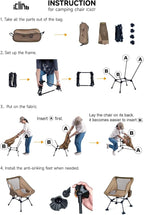 iClimb Ultralight Compact Camping Folding Beach Chair with Anti-Sinking Large Feet