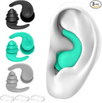 Swimming Ear Plugs for Adults,3 Pairs Waterproof Reusable Silicone Swim Earplugs for Swimming Surfing Snorkeling Showering and Water Pool,Beach,Ocean (Adults & Teens 14+)