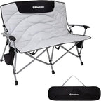 KingCamp Double Camping Chair, Oversized Heavy Duty Loveseat for Adults Portable Folding XL 2 Person Couch Padded Comfortable Two Seat with Cup Holder for Outdoor Lawn Backyard