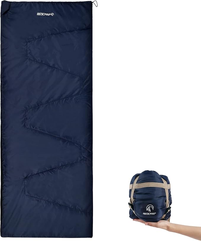 REDCAMP Ultra Lightweight Sleeping Bag for Backpacking, Hiking, Comfort for Adults Warm Weather, with Compression Sack