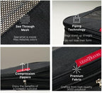 LeanTravel Premium Compression Packing Cubes for Travel - Suitcase Organizer Bags with Double Zipper & Breathable Mesh Panel - Space Saving Carry On Luggage Essentials (3-Pack, Black)
