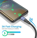 USB Type C Cable Fast Charging,3pack 10ft Premium Nylon Braided 3A Rapid Charger Quick Cord,Type C to A Cable Compatible for Samsung Galaxy S21 S20 S10 S9 S8 Plus,Note 20 10 9 8, LG V50 V40 G8（Blue）