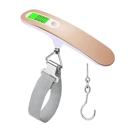 Portable Digital Luggage Scale - 2 Pack, Handheld Electronic Scale for Travelers, 110 lbs Capacity, Lightweight Travel Scale (d) - Aurate Weight Measurement (Red 1)