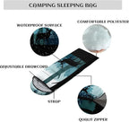 Sleeping Bags for Adults Youth Kids,3D Printing Camping Sleeping Bag for Girls Boys Lightweight Waterproof Cold/Warm Weather Sleeping Bag for 3 Seasons