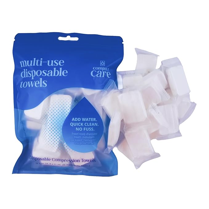 Compressed Towels – Travel Towels for Cleaning, Camping, Gym, Hiking, Baby, Emergency Use – 100% Cotton, Chemical-Free, Expands with Water – Portable & Reusable (40 pcs)