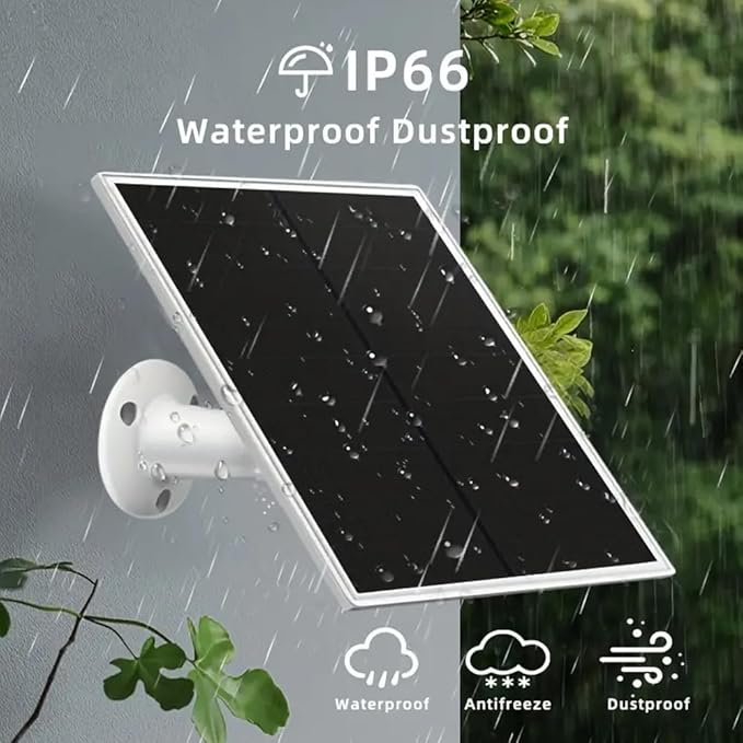 Solar Panel Charger for Ring Camera, Compatible with Ri ng Stick Up Cam, Stick Up Cam Pro, Ring Spotlight Cam Plus/Pro, 6W5V 13ft Charging Cable (White-2Pack)