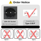 Yinleader 1000W 110V to 220V EU Voltage Converter Transformer Step Up/Down Converter 110/120 Volt - 220/230/240 Volt w/US Power Cord(NO 220V Power Cord)