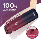 32oz Water Bottle with Removable Straw and Spout Lid Two Ways to Drink, 18/10 Stainless Steel Insulated Water Bottle, BPA-Free, Leak Proof, Double wall, for Sports, Gym