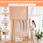 Garment Bag Clear for Long Dress (24'' x 60'' Set of 6) Clothing Suit Bags for Closet Storage Wedding Dress Garment Bags with Zipper Gown Garment Cover for Long Dresses