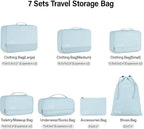 Compression Packing Cubes (Pack of 7), Expandable Luggage Organizer Bags, Hanke Packing Cubes for Travel, Double Zipper Durable Travel Packing Organizers for Suitcase Backpack and Carry-On